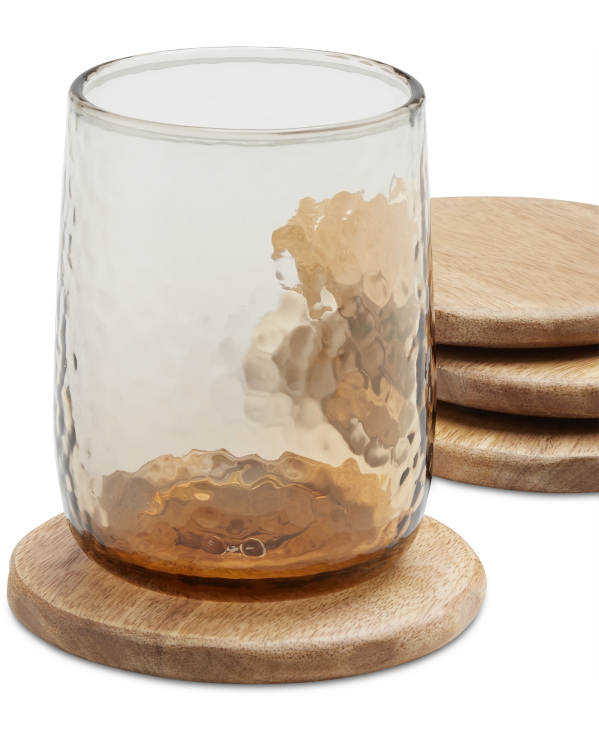 Oake 4-pc. Wooden Coasters With Holder, Exclusively At Macy's In Wood