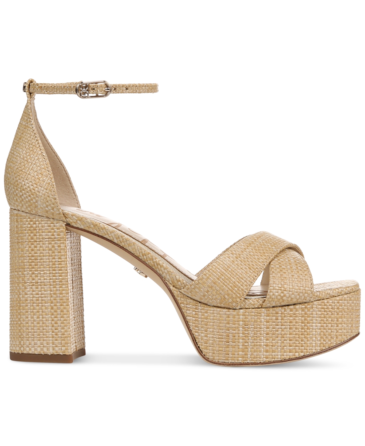 Sam Edelman Jullian Ankle Strap Platform Sandal In Bleached Beechwood