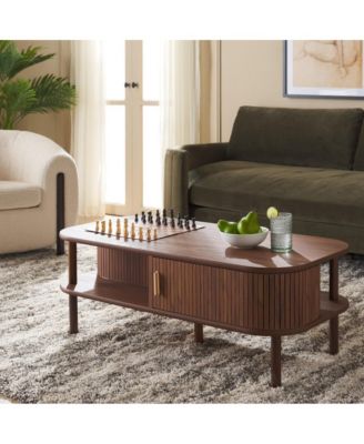 1-Pc Wood Tambour-Door Storage Coffee Table