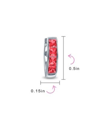 Small CZ Hoop Earrings in Gold-Plated Sterling Silver Multi-Color Options