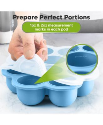 Prep Silicone Baby Food Freezer Tray with Clip-on Lid, 2oz x 10 Silicone Freezer Molds, BPA-Free Baby Food Storage