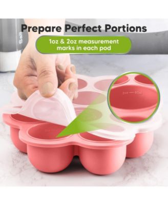 Prep Silicone Baby Food Freezer Tray with Clip-on Lid, 2oz x 10 Silicone Freezer Molds, BPA-Free Baby Food Storage