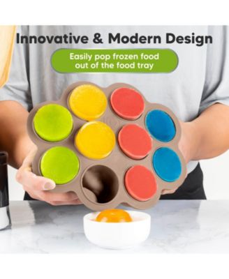 Prep Silicone Baby Food Freezer Tray with Clip-on Lid, 2oz x 10 Silicone Freezer Molds, BPA-Free Baby Food Storage