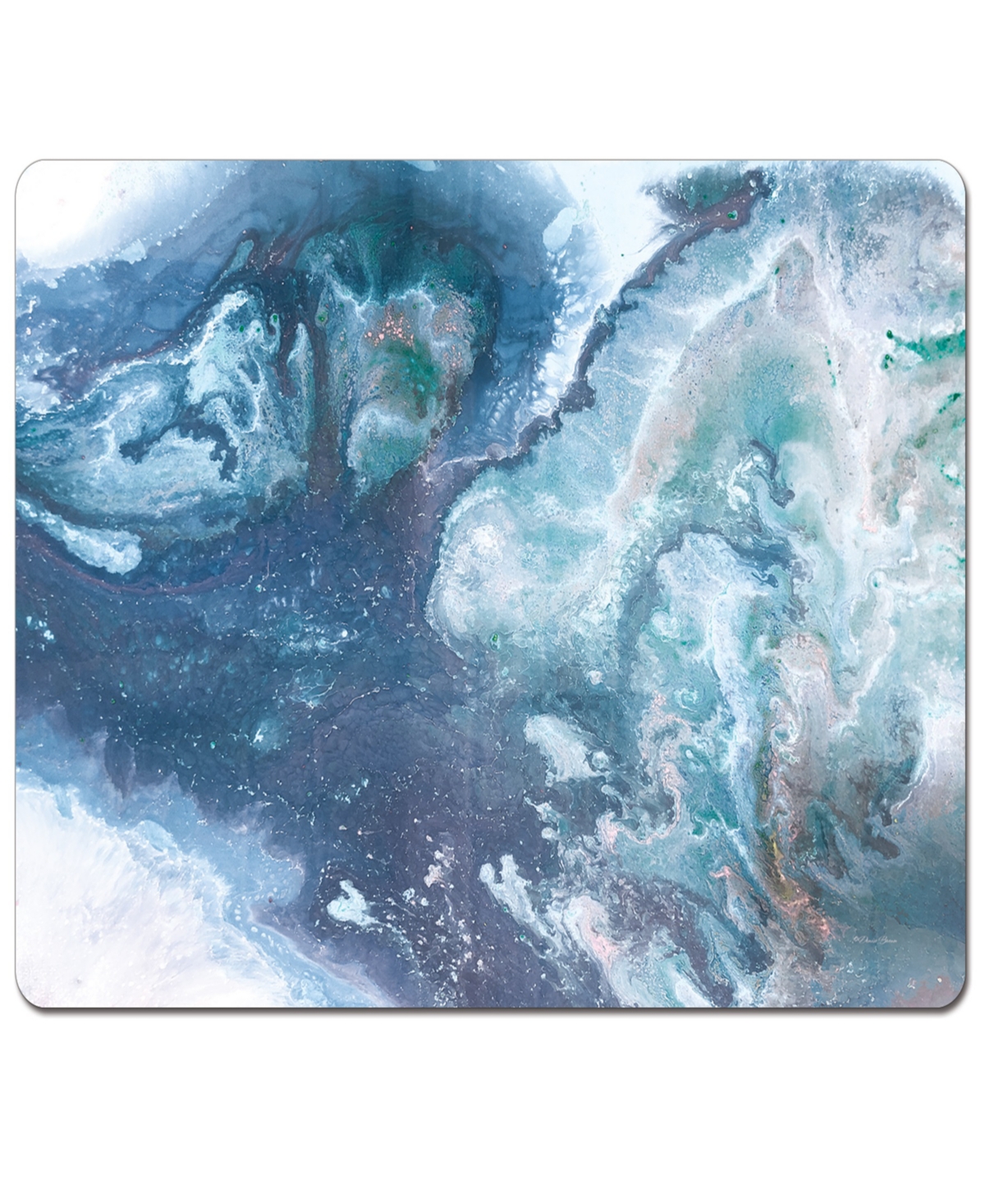 Counterart Graceful Ocean Hardboard Cork Placemats 15"x 11", Set Of 4 In Multi