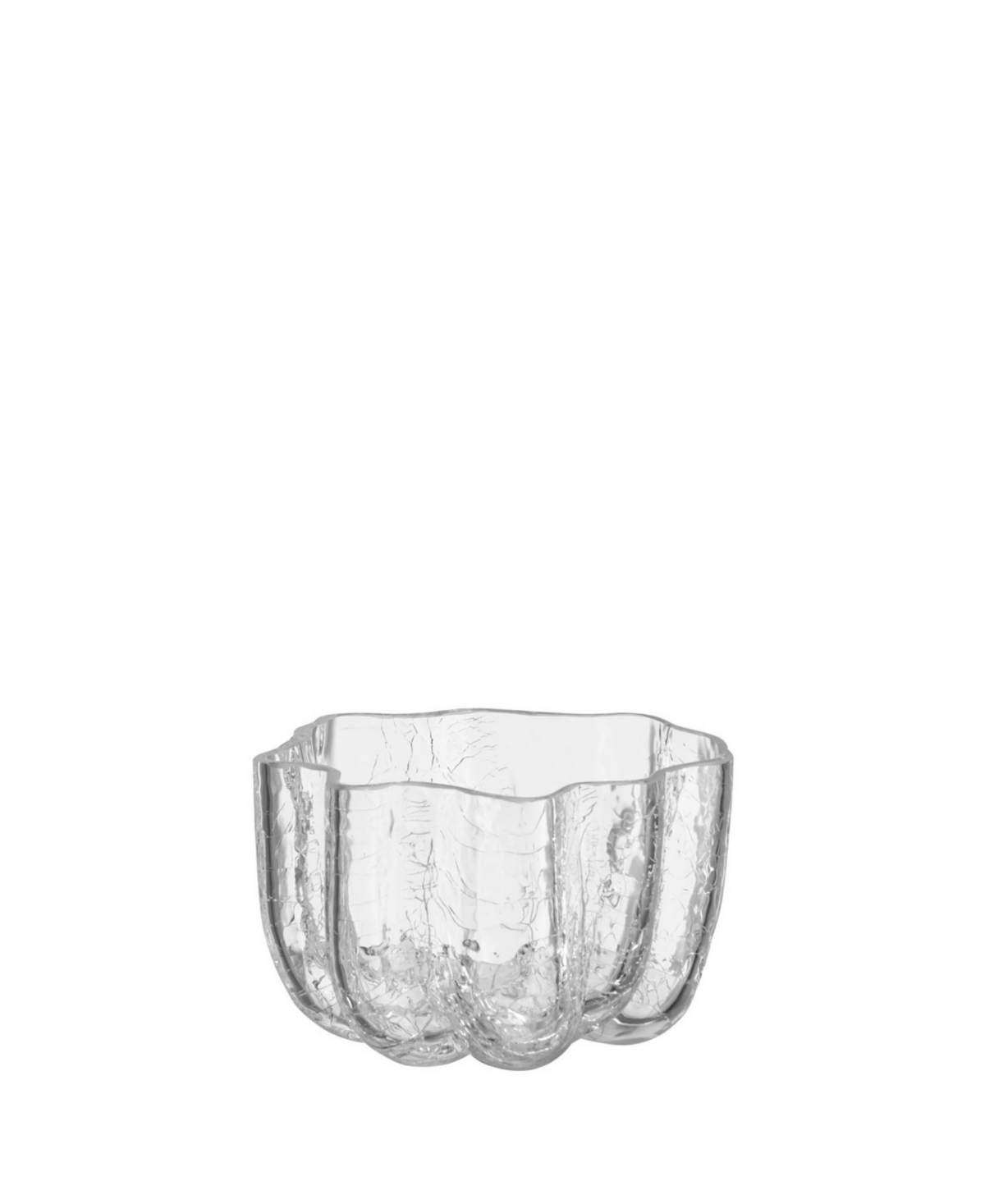 3.8" Crackle Crystal Glass Votive Bowl - Clear