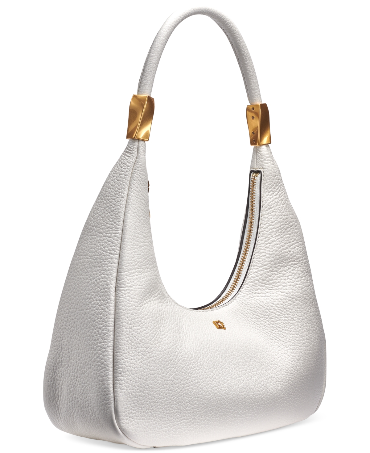 Shop Donna Karan Quogue Leather Small Hobo Shoulder In Brillant White