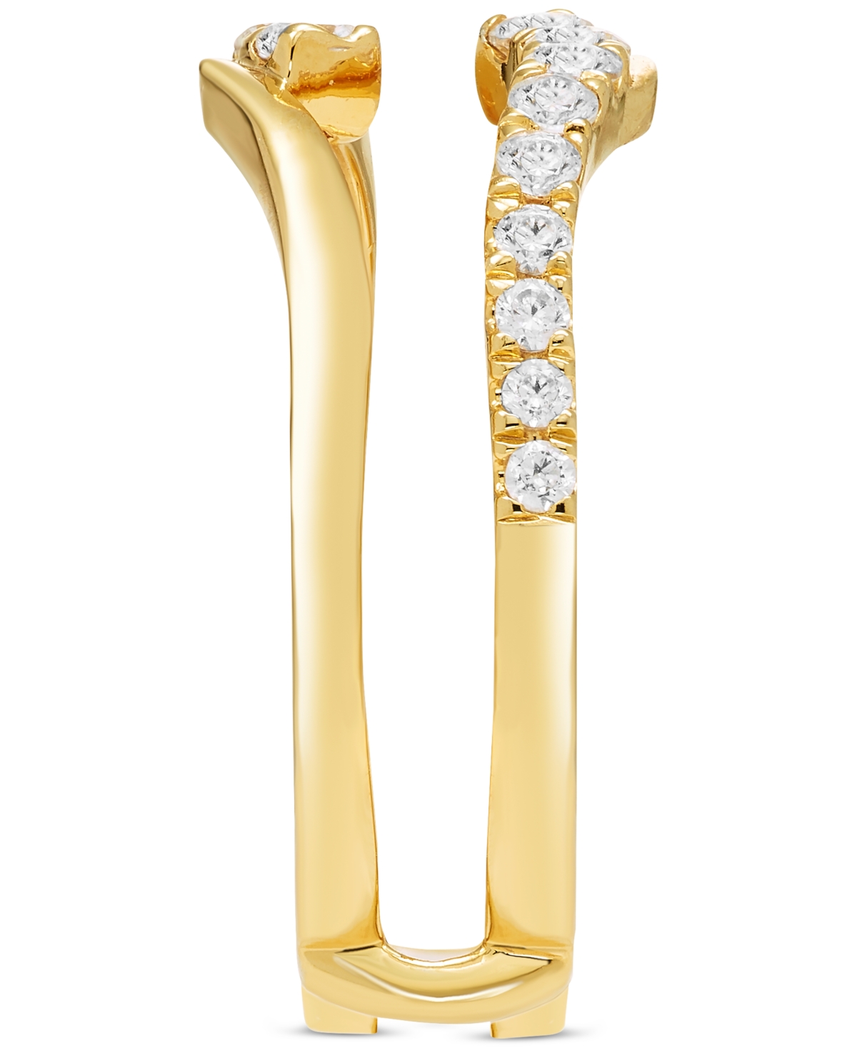 Macy's Diamond Asymmetrical Enhancer Ring Guard (1/2 Ct. T.w.) In 14k Gold In Yellow Gold