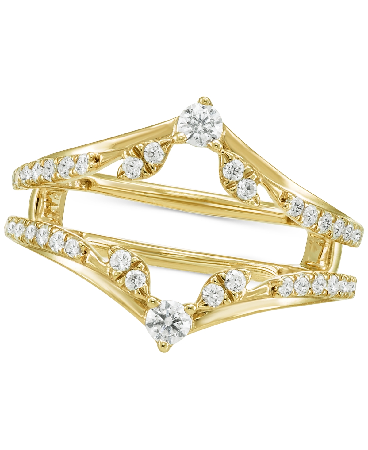 Macy's Diamond Chevron Ring Guard Enhancer (1/2 Ct. T.w.) In 14k Gold In Yellow Gold