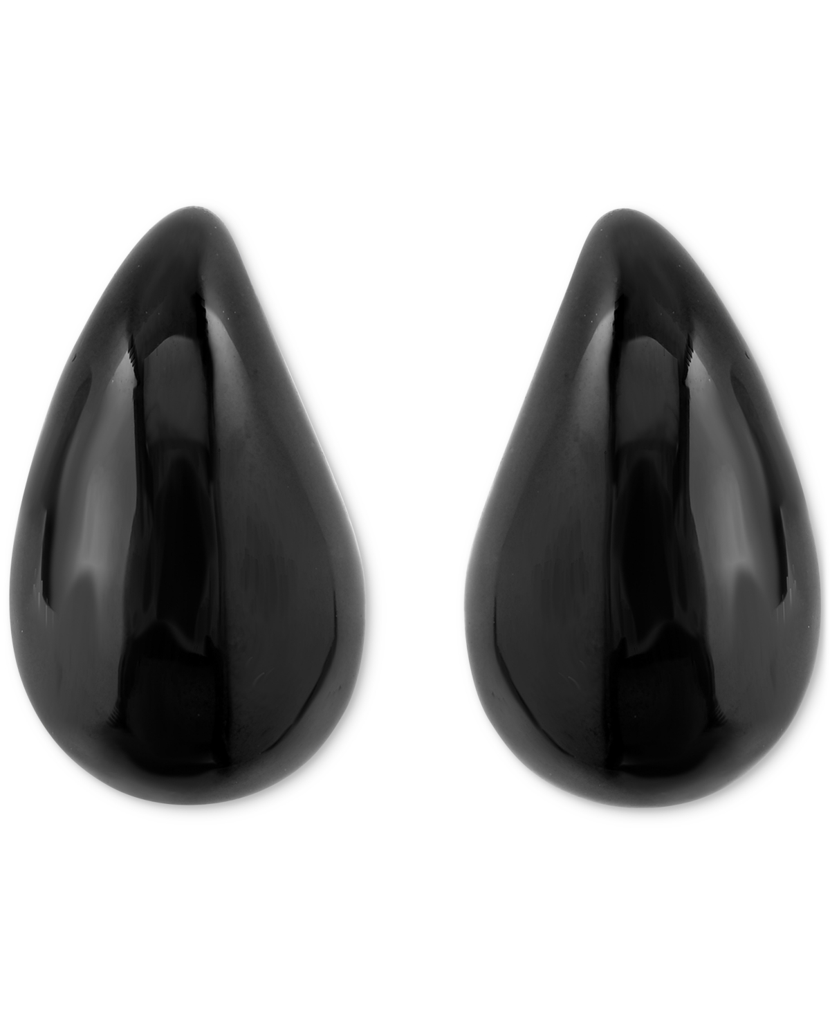 Effy Collection Effy Onyx Fancy Shape Swoop Stud Earrings In 14k Gold In Onyx