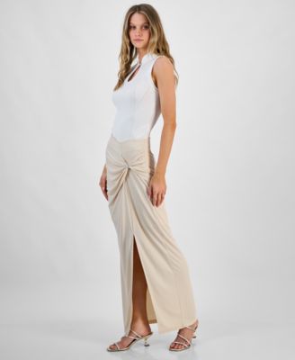 Women's Aimee Embellished Side-Drape Maxi Skirt