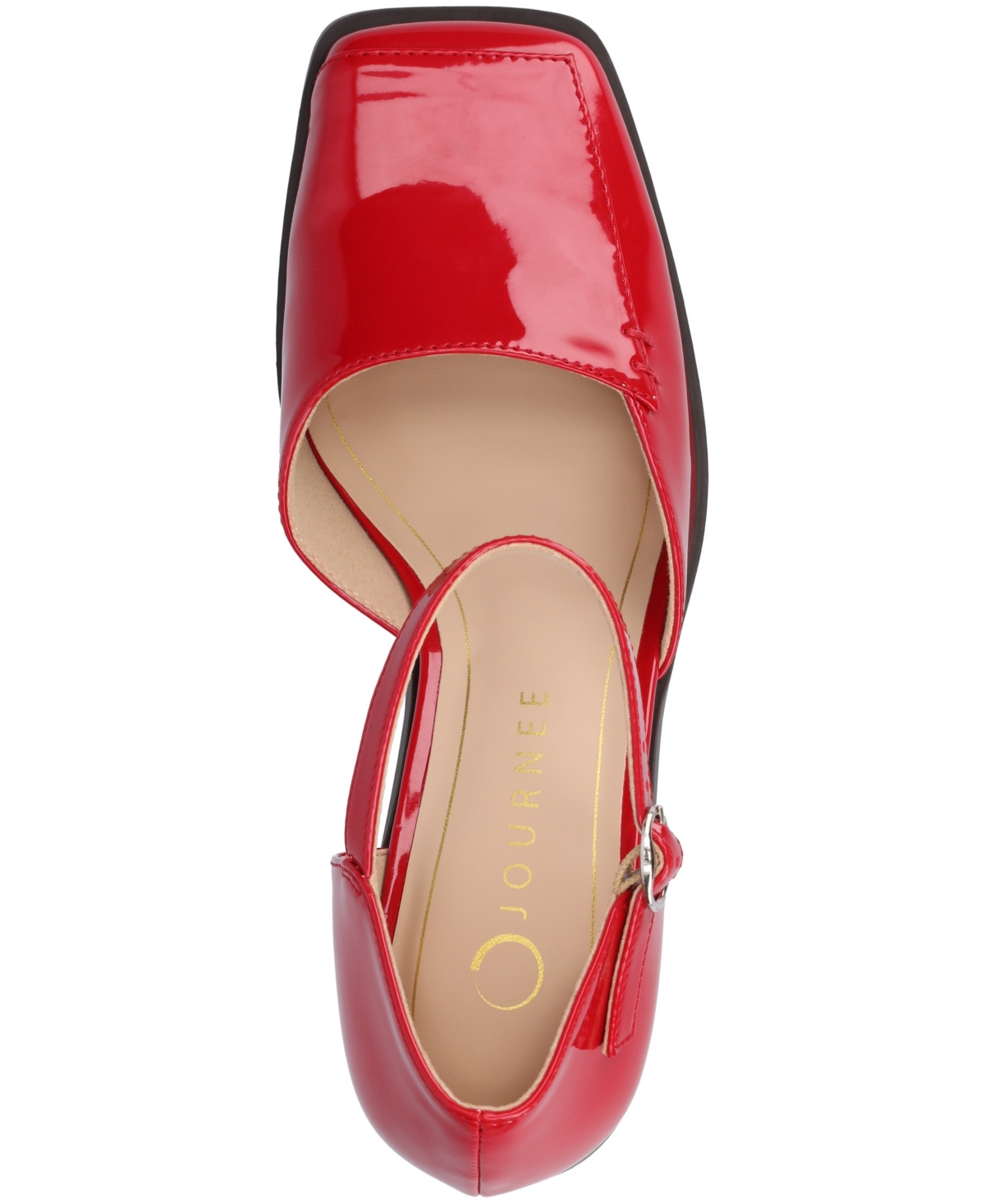 Shop Journee Collection Women's Evangeline Square Toe Pumps In Patent,red