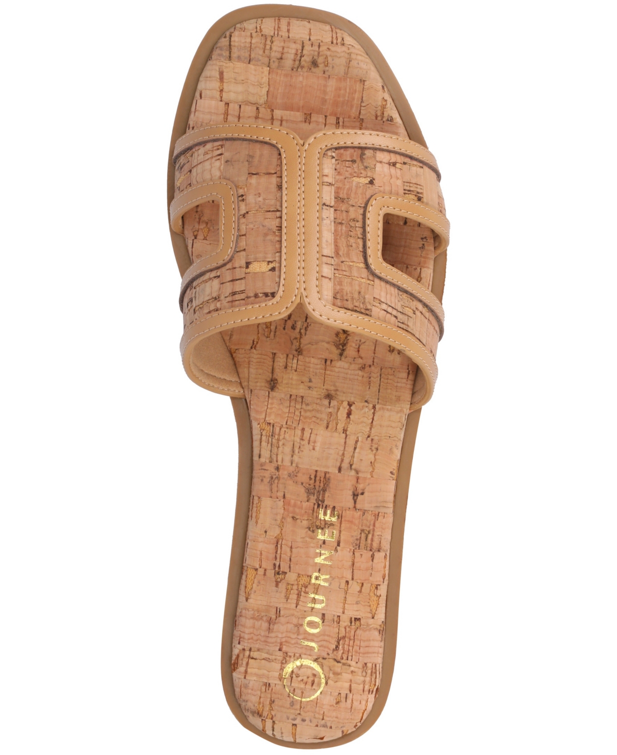 Shop Journee Collection Women's Primah Slide Flat Sandals In Cork