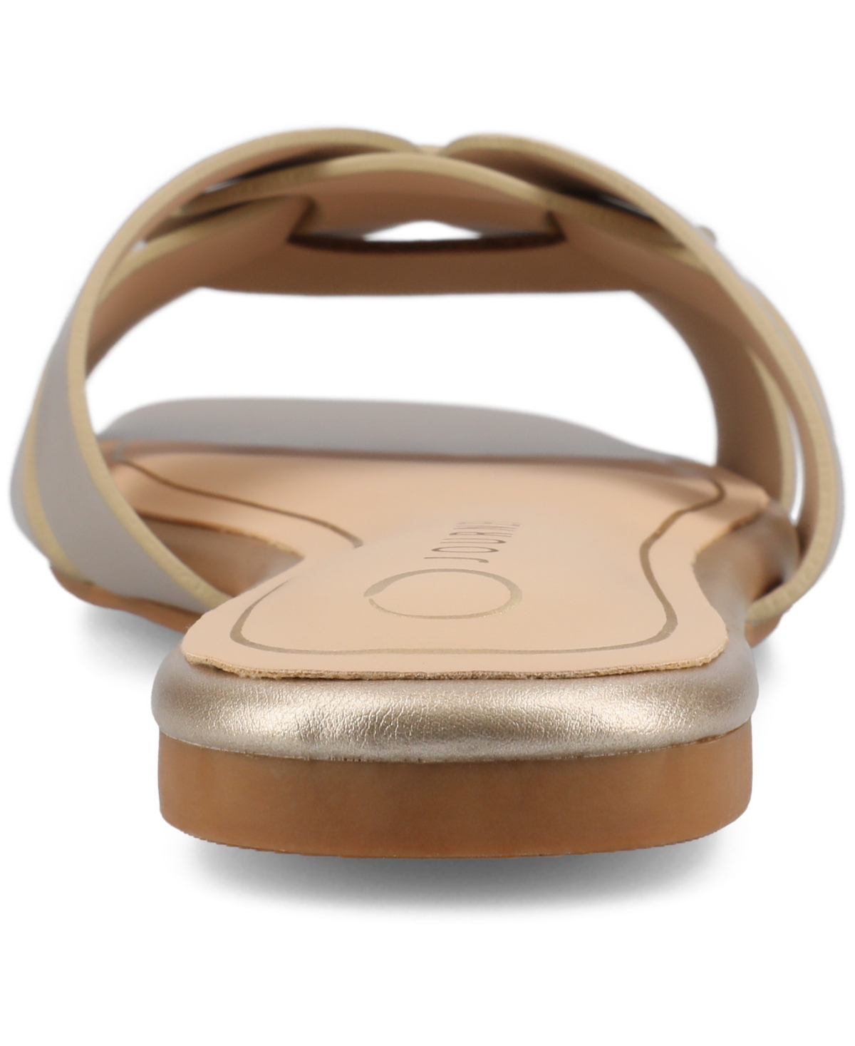 Journee Collection Journee Womens Arrina Wide Width Flat Sandals In Champagne