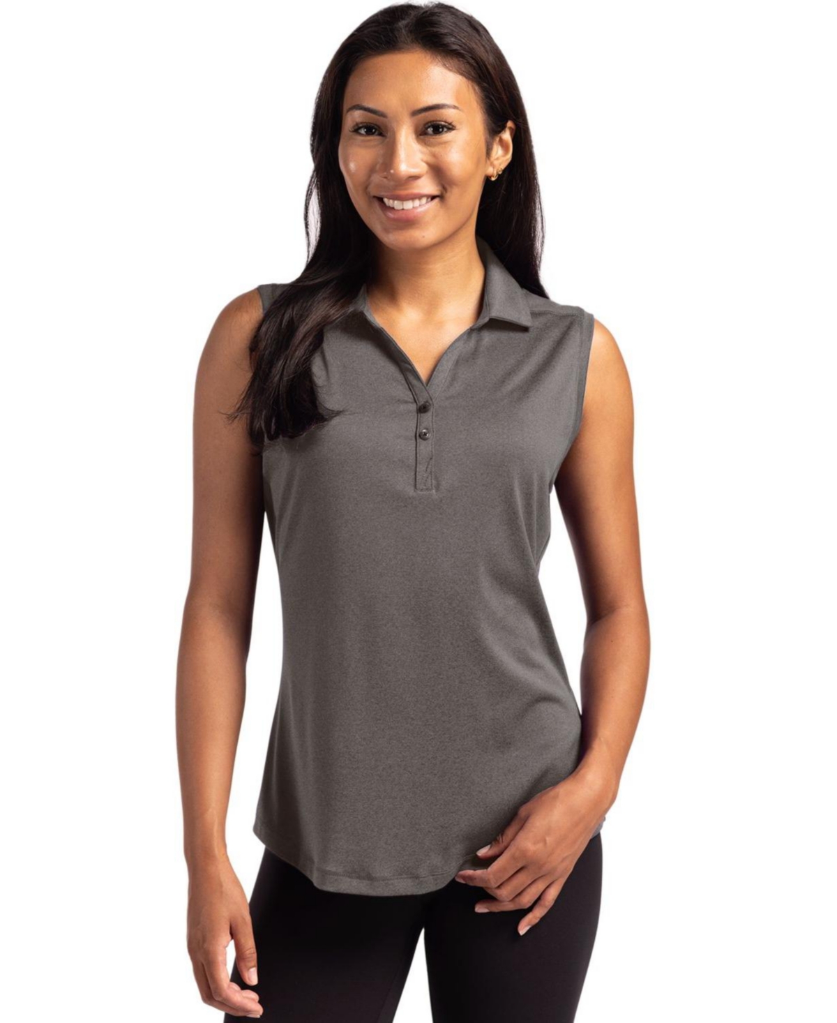 Forge Eco Stretch Recycled Womens Sleeveless Polo - Gelato heather