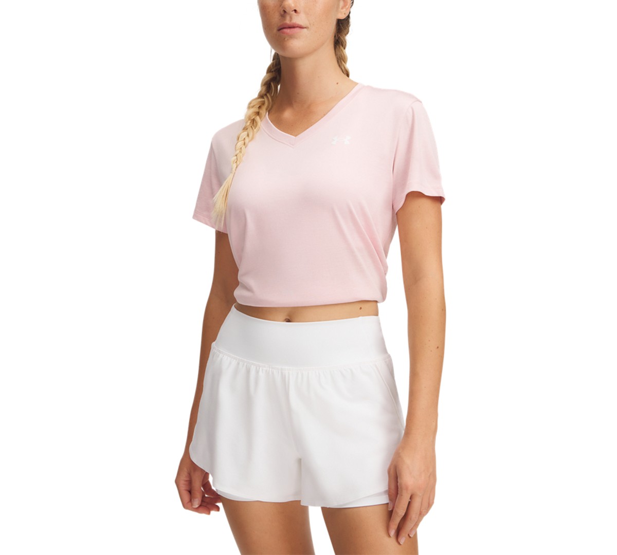 Женские Under Armour Women's Twist Tech V-Neck Short-Sleeve Top — фото 1