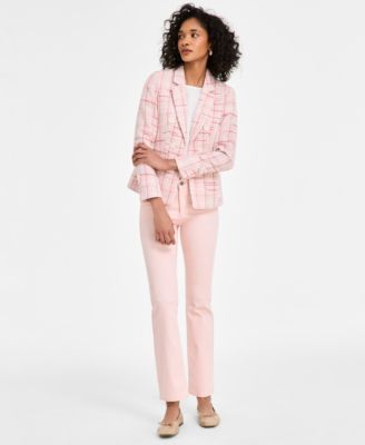 Women's Plaid Tweed Blazer