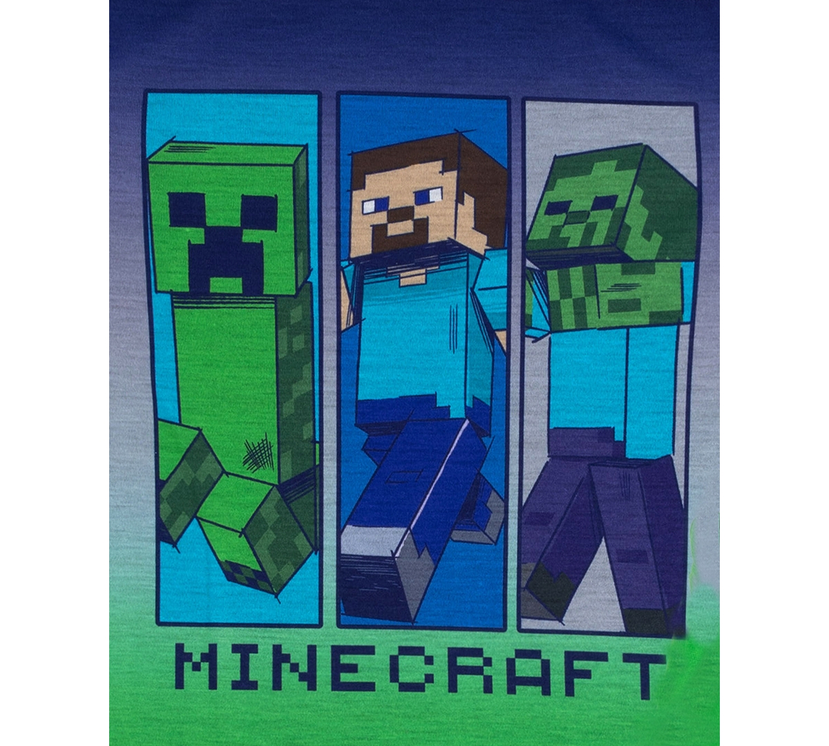 MINECRAFT BIG BOYS SHORT-SLEEVE TOP, SHORTS & PANTS PAJAMAS, 3 PIECE SET 