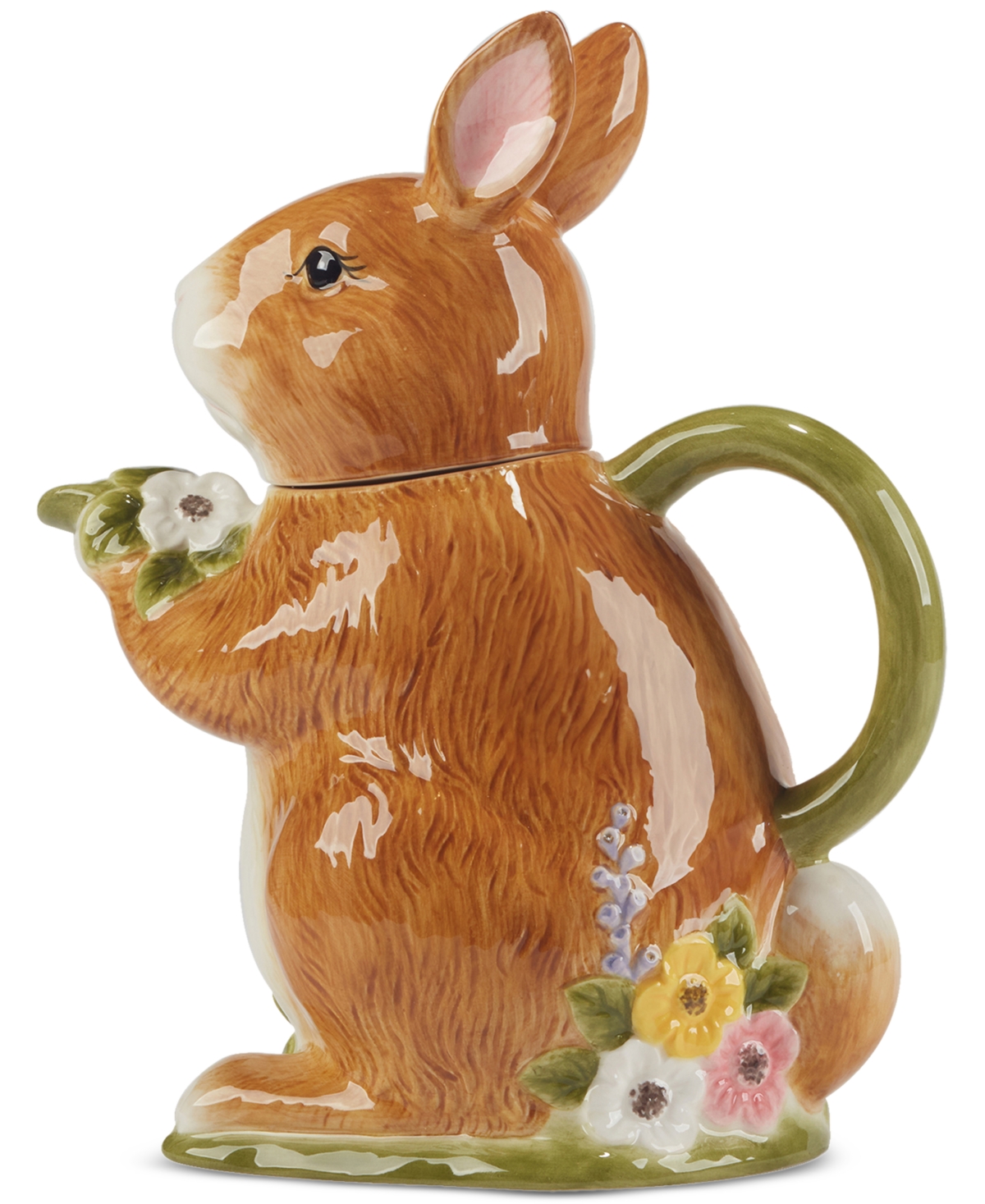 Certified International Easter Meadow 3-d Bunny Teapot In Miscellaneous