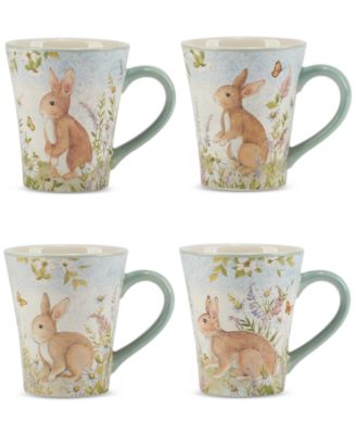 Easter Meadow Ceramic Mugs, Set of 4