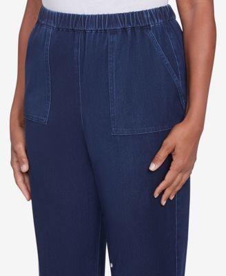 Petite Free Spirit Knit Denim Capri Pants