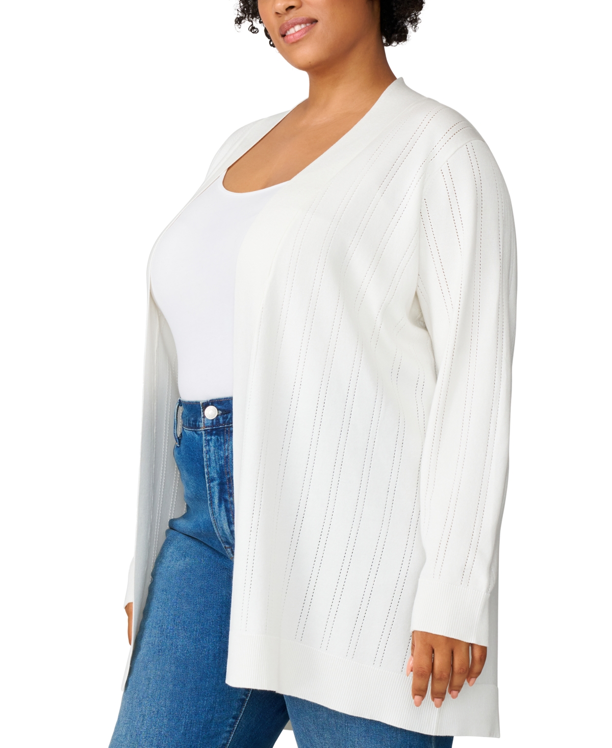 Melissa Paige Plus Size Open-Front Cardigan Sweater, Exclusively at Macy's