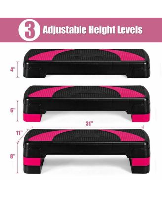 31 Inch Adjustable Exercise Aerobic Stepper with Non-Slip Pads