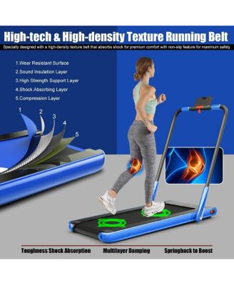 2.25 HP 2-in-1 Folding Walking Pad Treadmill with Remote Control and LED Display