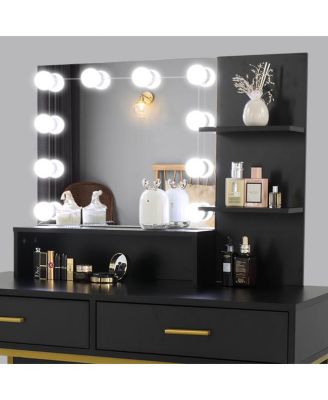 Vanity Set with Mirror and Storage – Elegant Dressing Table for Bedroom or Makeup Area