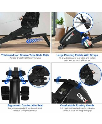 Foldable Magnetic Quiet Operated Fitness Rowing Machine with 10 Level Adjustable Resistance