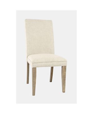 Modern Rustic Distressed Solid Wood Upholstered Parsons Dining Chair (Set of 2