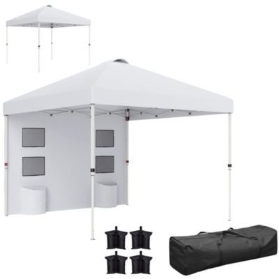 10' x 10' Pop Up Canopy Tent with Sidewall, UPF50+, Sea