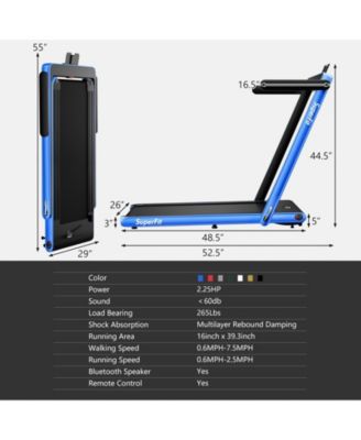 2.25HP 2 in 1 Folding Treadmill with APP Speaker Remote Control