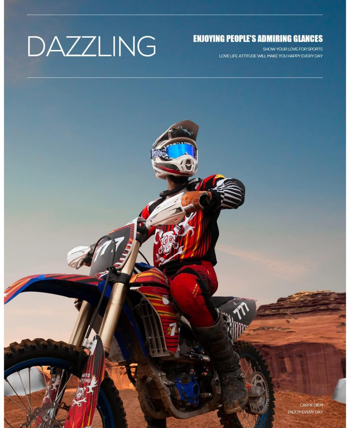 Batfox Dirt Bike Atv Goggles Motorcycle Gear Riding Motocross Dirtbike 4-Wheeler Mx Dh Accessories Glasses for Men Women Youth UV400 Protectio