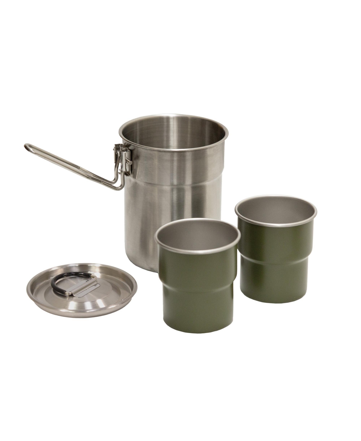 2 Person Backpacking Cook Set - Silver with green contrast