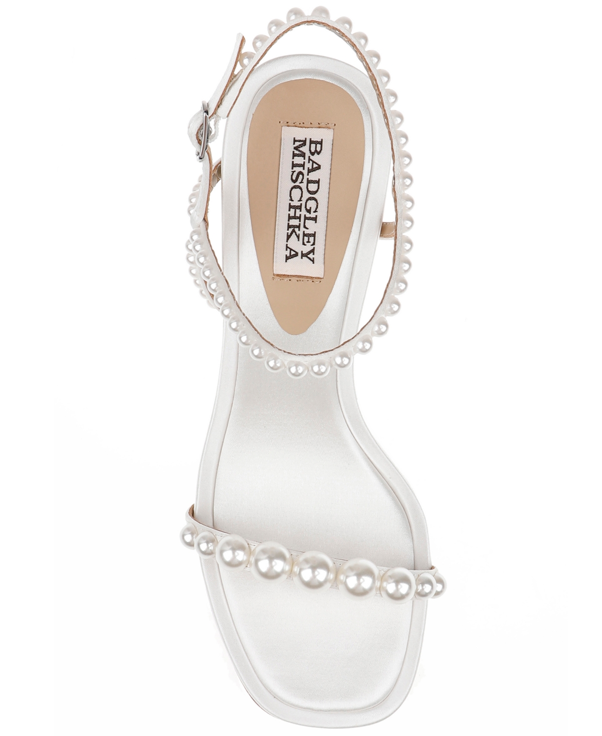 Shop Badgley Mischka Women's Jolie Square Toe Evening Sandals In White Satin