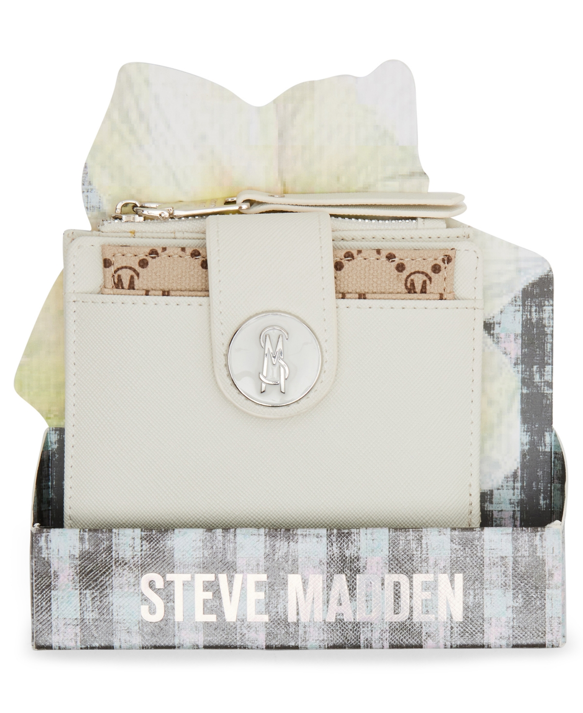 Steve Madden Bjadyn-f Zipper Flower Box Wallet In Chalk
