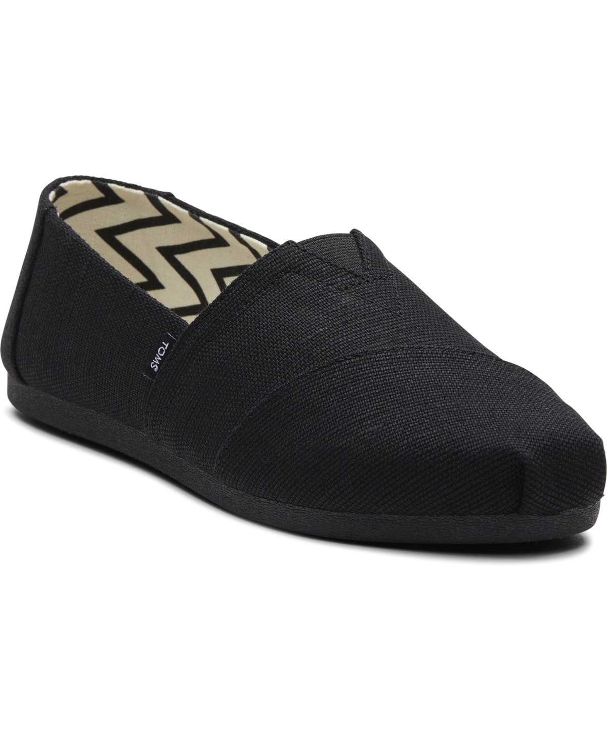 Shop Toms Women's Alpargata Classic Heritage Canvas Slip-on Flats In Black,black Heritage Canvas