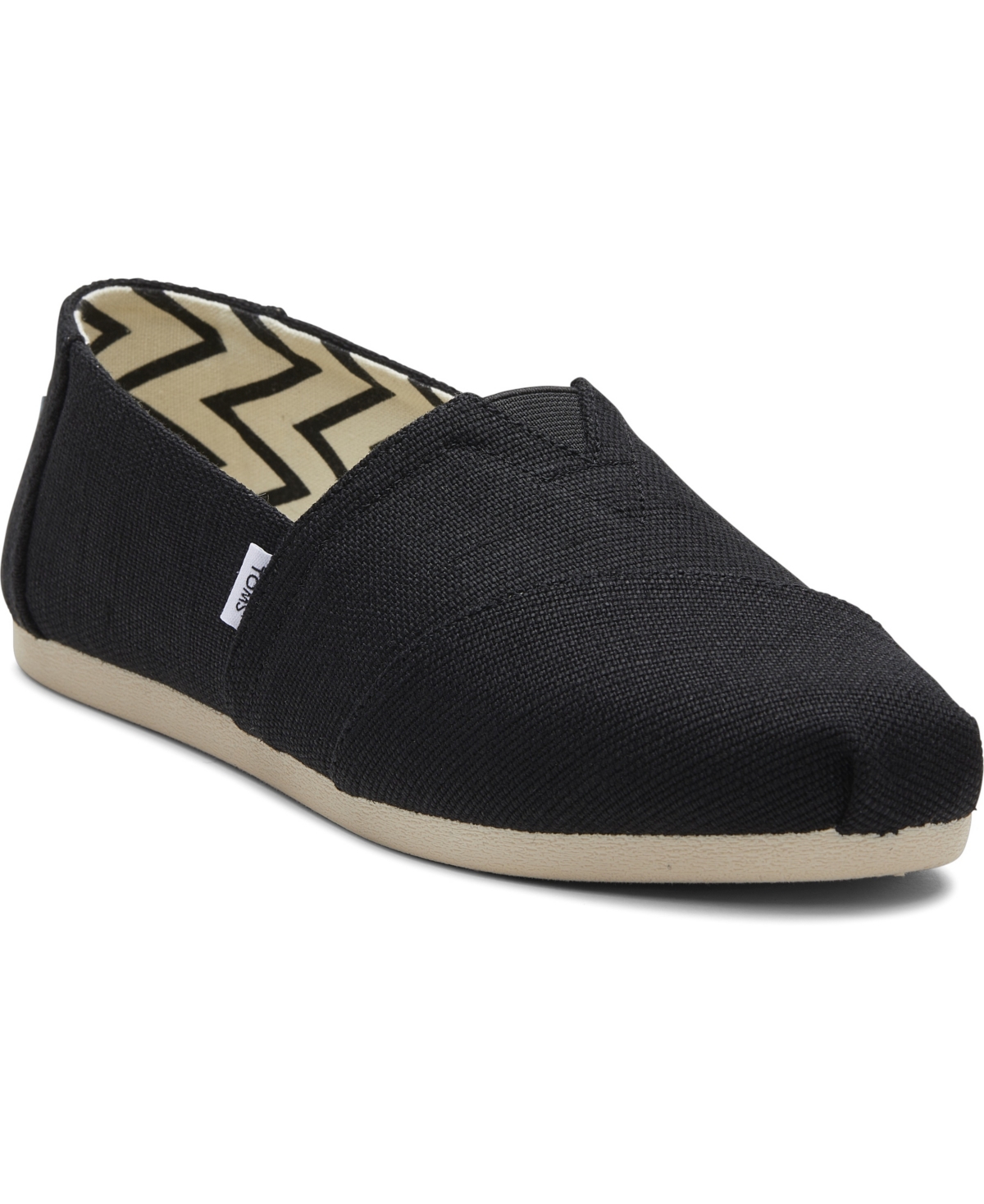 Shop Toms Women's Alpargata Classic Heritage Canvas Slip-on Flats In Black Heritage Canvas