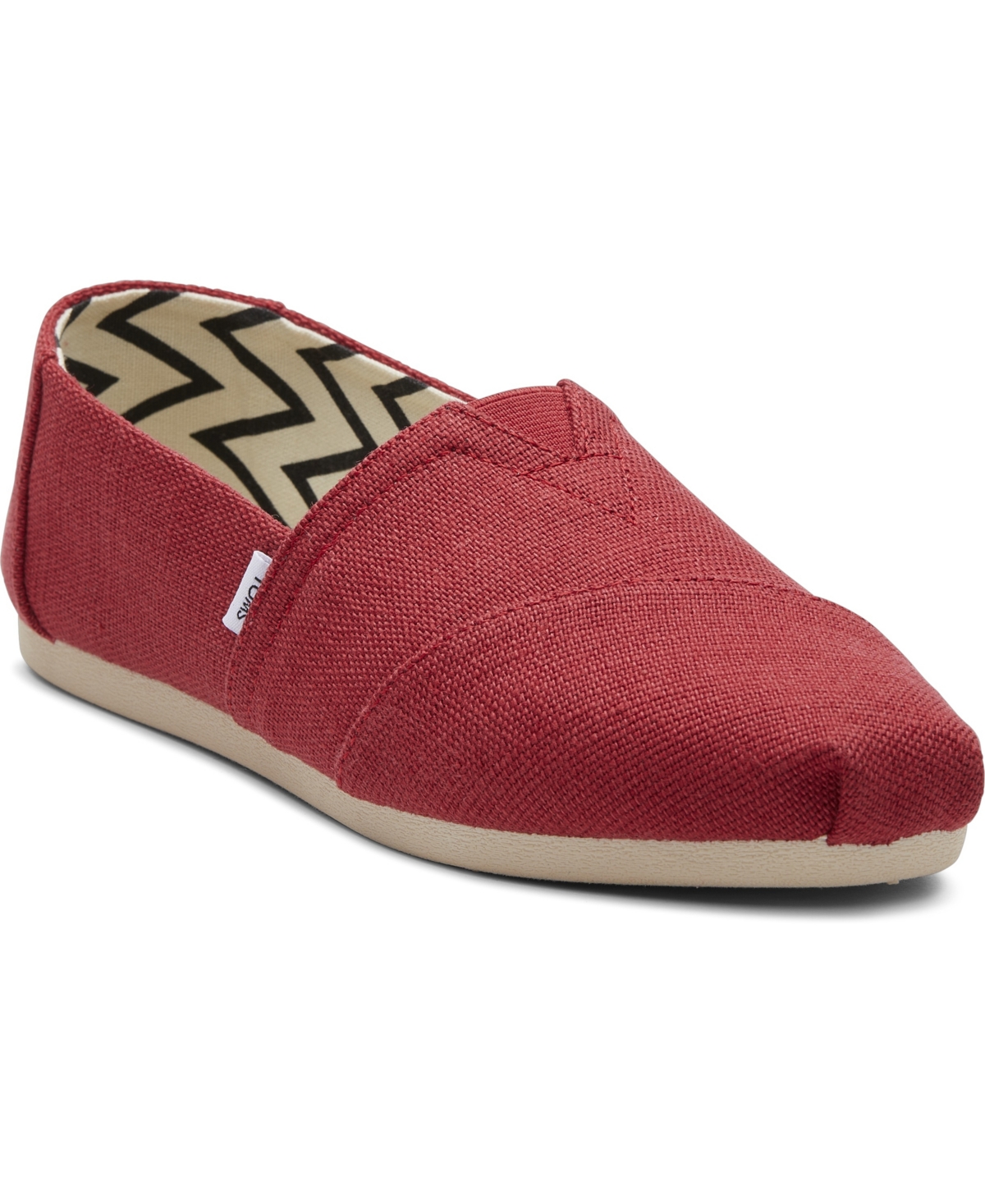 Shop Toms Women's Alpargata Classic Heritage Canvas Slip-on Flats In Red Heritage Canvas
