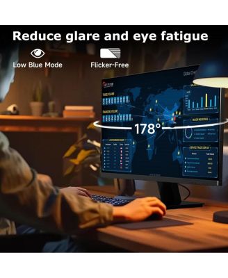 Monitor 24 Inch 100Hz, Computer Monitor with HDMI VGA Ports, 1080P PC Monitor with Low Blue Light IPS Eye Care, Build-in FreeSync and Audio Out, FHD VESA Compatible for Home Office