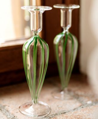 Nuovo Stripe 9.5" Candlesticks, Set of 2