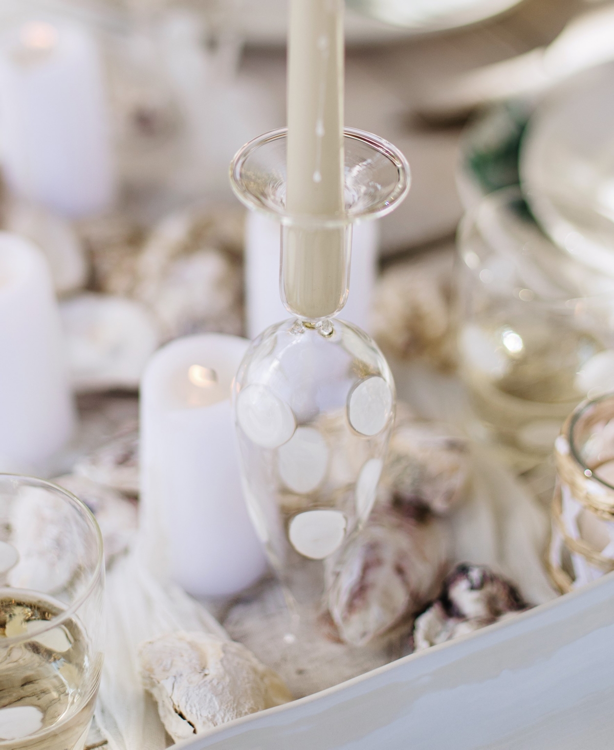 Vietri Drop 9.5" Candlesticks, Set Of 2 In White