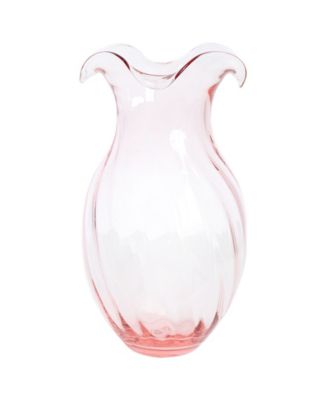 Hibiscus Glass Vertical Fluted Vase, Small