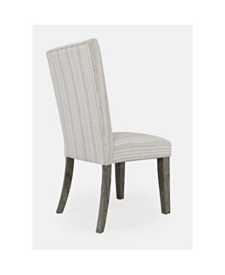 Set of 2 Solid Wood Parsons Striped Upholstery Dining Chair