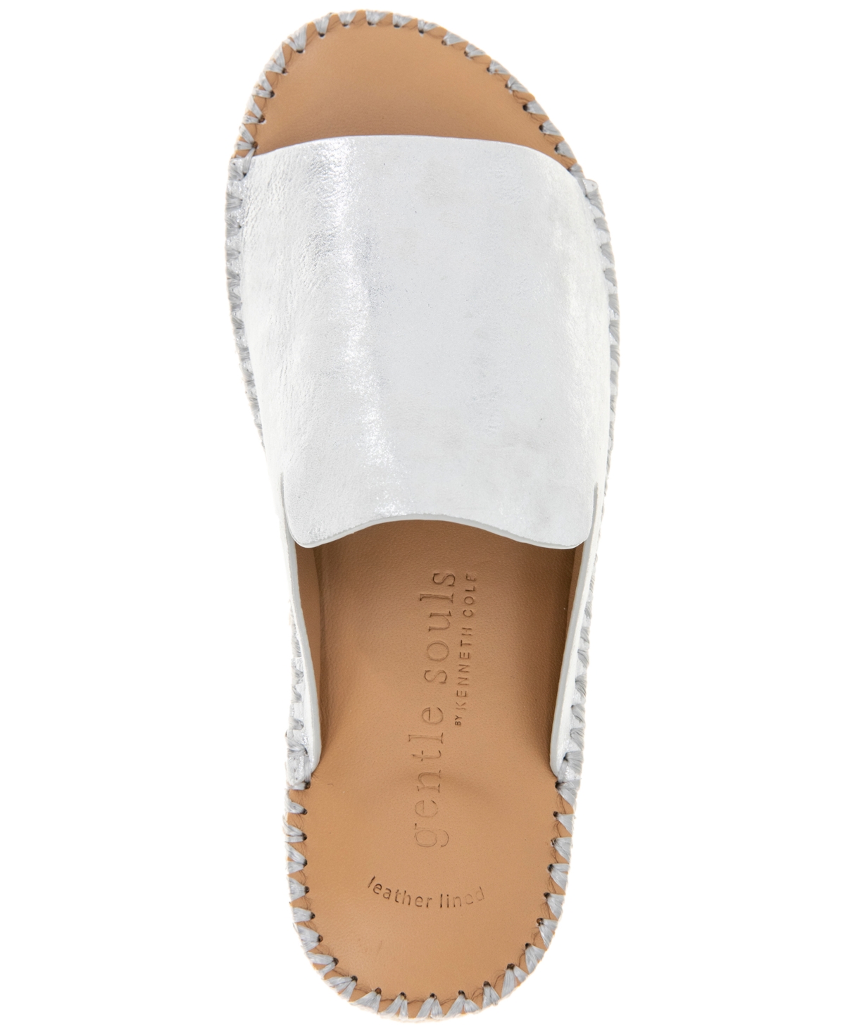 Shop Gentle Souls Women's Leilani Slide Flatform Sandals In Silver Leather