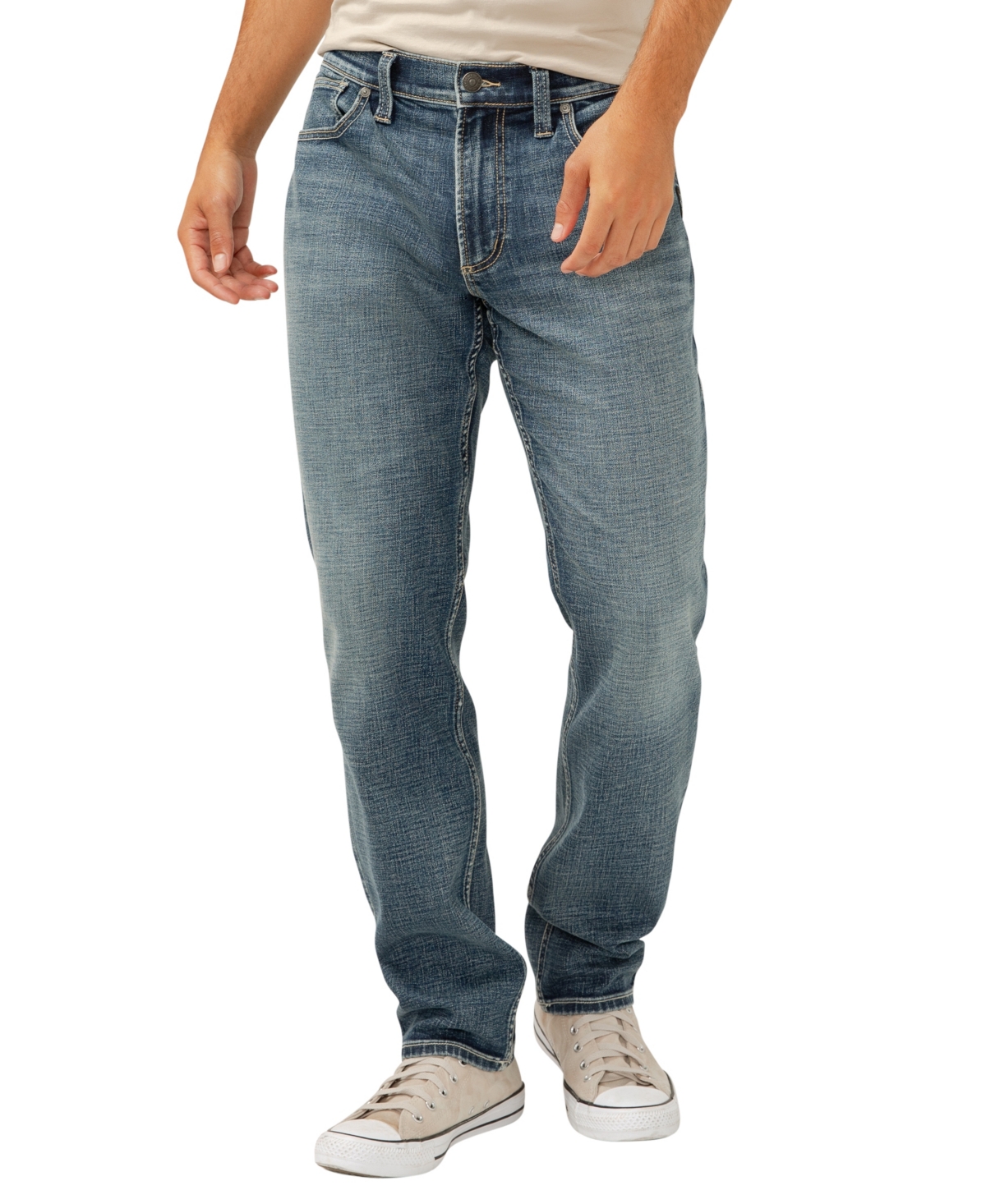Silver Jeans Co. Eddie Athletic Fit Tapered Jeans In Indigo