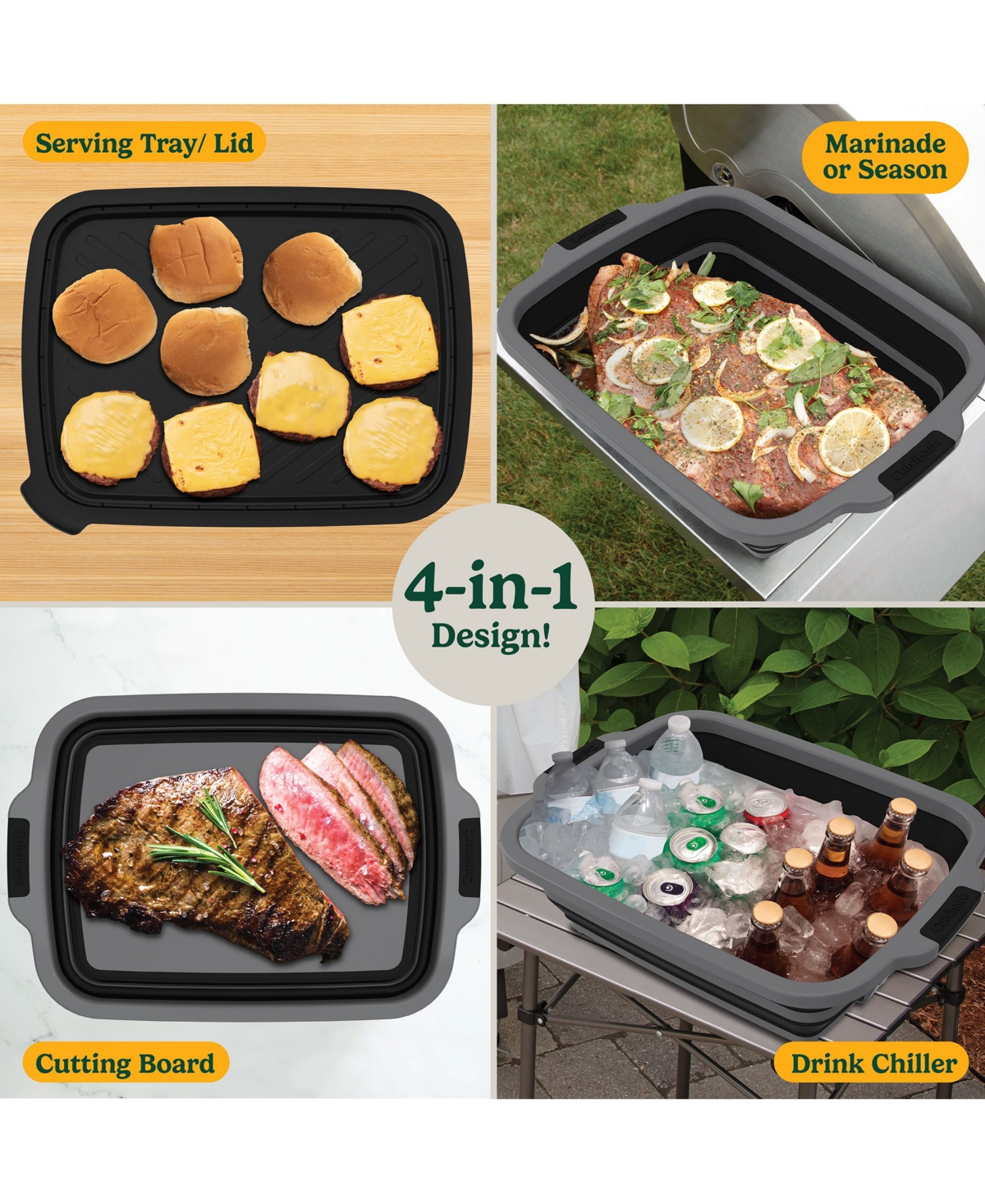 Cuisinart 4-in-1 Expandable Grill Prep Serve Tub In No Color
