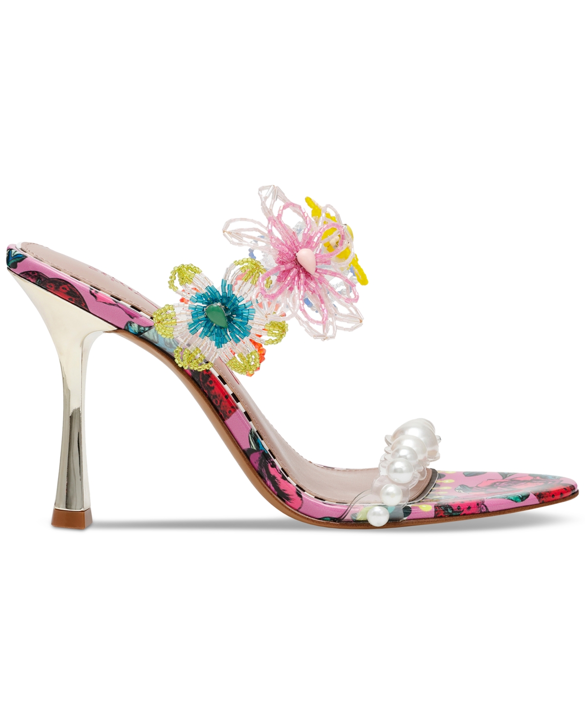 BETSEY JOHNSON WOMEN'S GOLDIEE FLORAL DRESS SANDALS 