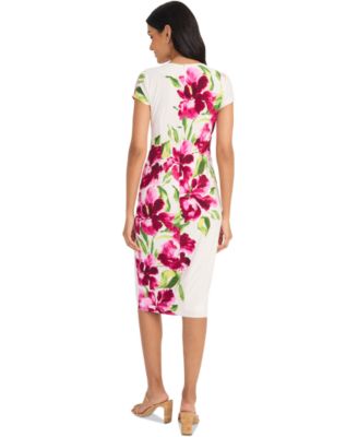 sachin and babi light blue dress Donna Morgan For Maggy London Hilda Printed Mesh Midi Dress  Deja Nu Tx