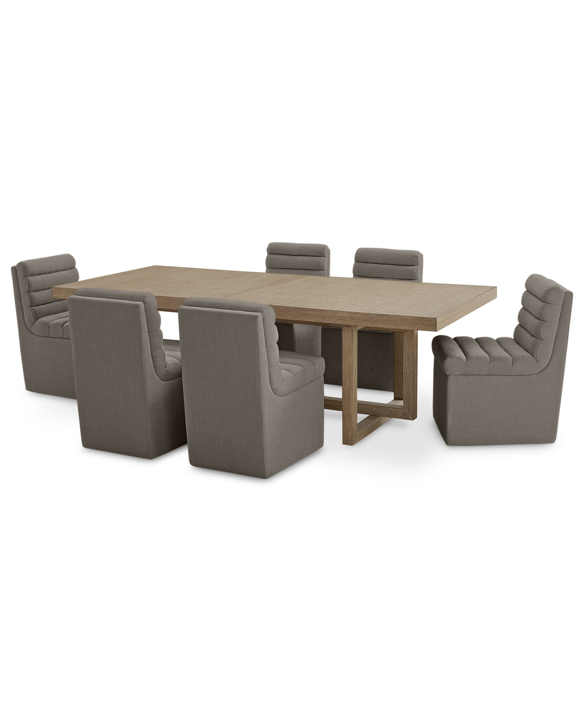 Macy's 7-pc. Set (portmore Rectangular Dining Table & 6 Clave Dining Chairs), Created For  In Flint